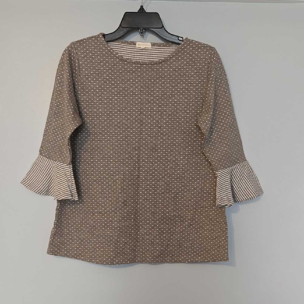 Occasionally Made Women's Polka Dot Blouse with Ruffled Sleeves